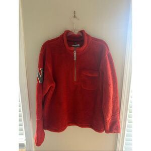 Vintage Napapijri Made in Italy Red Sherpa M Half Zip